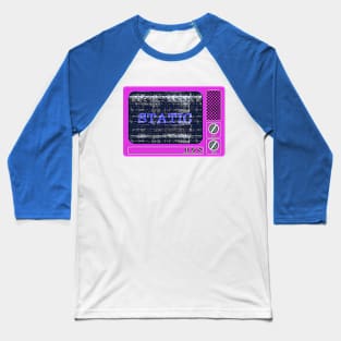 Retro Television Set with Static Baseball T-Shirt